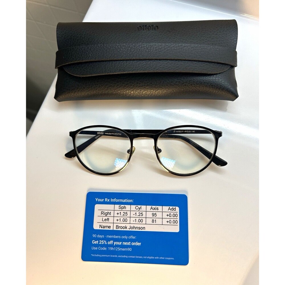 Ottoto 31-M10319 Black Round Metal Full Rim Eyeglass Frames 49-20-140